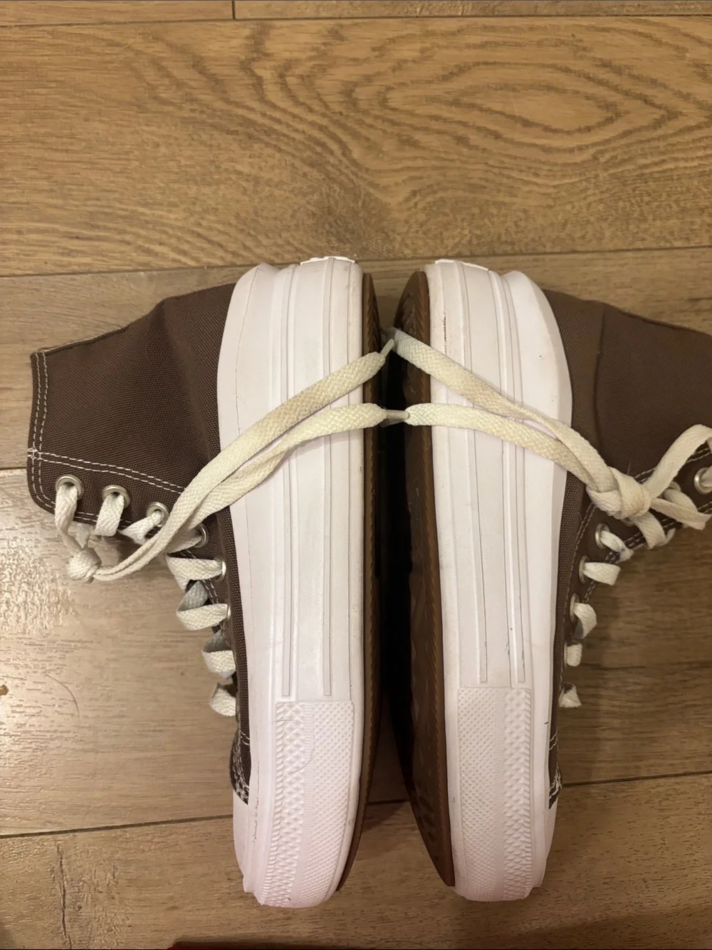 Converse Brown High-Top Sneakers with White Accents US 5.5